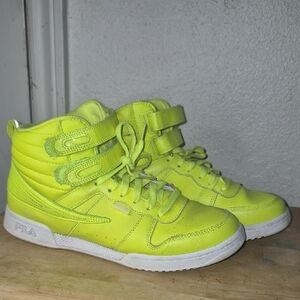 Fila Bright Yellow High-Top Sneakers